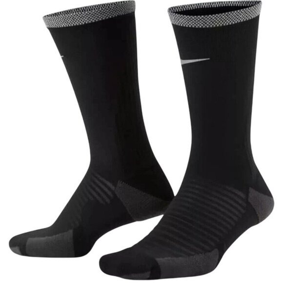 NWT Nike Spark Cushioned Crew Black Running Socks - Picture 1 of 7